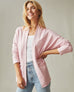 Women's French Terry Cardigan - Silver Pink